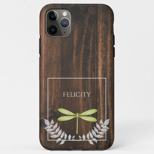 Rustic Green Dragonfly Hoesje-Mate iPhone Case (Achterkant)