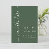 Rustic Green Elegant Modern sparen de Datum Save The Date (Staand voorkant)