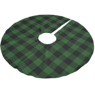 Rustic Green en Black Buffalo Check Plaid Kerstboom Rok