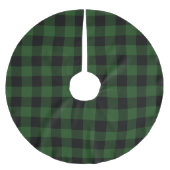 Rustic Green en Black Buffalo Check Plaid Kerstboom Rok (Voorkant)