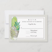 Rustic Green en Gray Urban Cactus Garden RSVP (Voorkant)