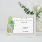 Rustic Green en Gray Urban Cactus Garden RSVP (Staand voorkant)