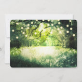 Rustic Green Enchanted Forest Lights Wedding Kaart (Achterkant)