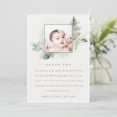 Rustic Green Eucalyptus Fern Foliage Foto Baptisme Bedankkaart (Staand voorkant)