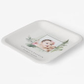 Rustic Green Eucalyptus Fern Foliage Foto Baptisme Papieren Bordje (Gebogen)