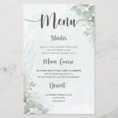 Rustic Green Eucalyptus Wedding Menu (Voorkant)