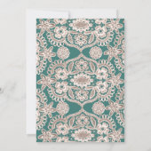 Rustic Green Faux Lace Wedding Invitations Kaart (Achterkant)