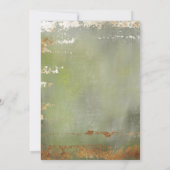 Rustic Green Floral Gold Script Wedding Save The Date (Achterkant)