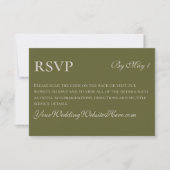 Rustic Green Floral QR Wedding RSVP Kaartje (Voorkant)