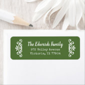 Rustic Green Flourish Return Address Labels (Insitu)