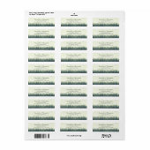 Rustic Green Forest Small Wedding Return-adres Etiket (Full Sheet)