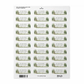Rustic Green Forest Watercolor Trees  Etiket (Full Sheet)