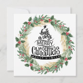 Rustic Green Fun Script Waterverf Greenery Simple Feestdagenkaart (Voorkant)