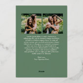 Rustic Green Gingham Arch Foto Moderne Kerst Folie Feestdagenkaart (Achterkant)