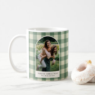 Rustic Green Gingham Arch Foto Moderne Kerst Koffiemok