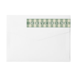 Rustic Green Gingham Christmas Return Adres