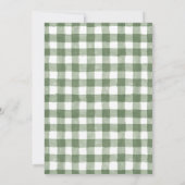 Rustic Green Gingham Holiday Uitnodiging (Achterkant)