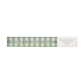 Rustic Green Gingham Kerst Retouradres (Individueel)
