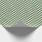 Rustic Green Gingham Modern Kerstmis Cadeaupapier (Hoek)