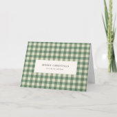 Rustic Green Gingham Modern Kerstmis Feestdagen Kaart (Voorkant)