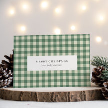 Rustic Green Gingham Modern Kerstmis