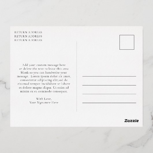 Rustic Green Gingham Modern Kerstmis Folie Feestdagen Briefkaart (Achterkant)