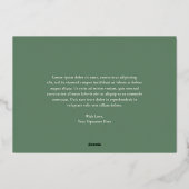 Rustic Green Gingham Modern Kerstmis Folie Feestdagenkaart (Achterkant)