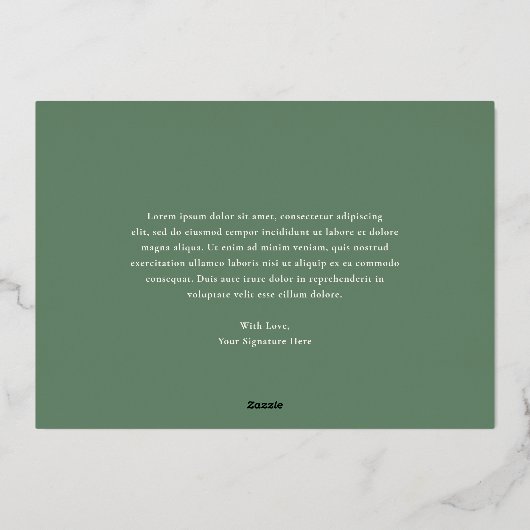 Rustic Green Gingham Modern Kerstmis Folie Feestdagenkaart (Achterkant)