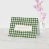 Rustic Green Gingham Modern Kerstmis Folie Feestdagenkaart (Orchidee)