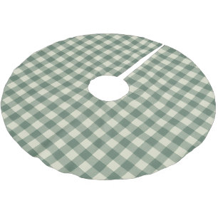 Rustic Green Gingham Modern Kerstmis Kerstboom Rok
