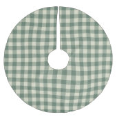 Rustic Green Gingham Modern Kerstmis Kerstboom Rok (Voorkant)