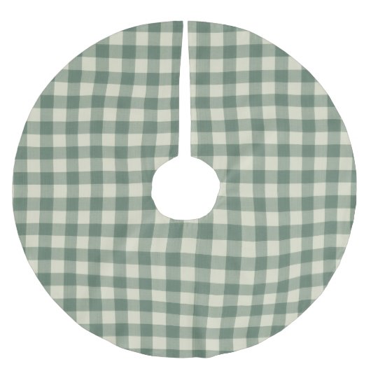 Rustic Green Gingham Modern Kerstmis Kerstboom Rok (Voorkant)