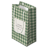 Rustic Green Gingham Modern Kerstmis Klein Cadeauzakje (Voorkant Gekanteld)