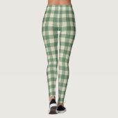 Rustic Green Gingham Modern Kerstmis Leggings (Achterkant)