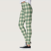 Rustic Green Gingham Modern Kerstmis Leggings (Links)