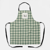 Rustic Green Gingham Modern Kerstmis Schort (Voorkant)