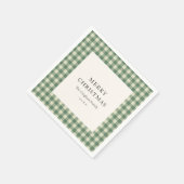 Rustic Green Gingham Modern Kerstmis Servet (Hoek)
