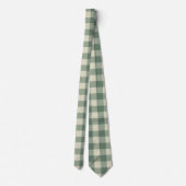 Rustic Green Gingham Modern Kerstmis Stropdas (Achterkant)