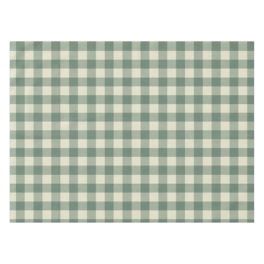 Rustic Green Gingham Modern Kerstmis Tafelkleed (Voorkant (Horizontaal))