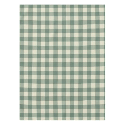 Rustic Green Gingham Modern Kerstmis Tafelkleed (Voorkant)
