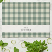 Rustic Green Gingham Modern Kerstmis Theedoek (Gevouwen)