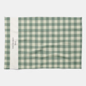 Rustic Green Gingham Modern Kerstmis Theedoek (Horizontaal)