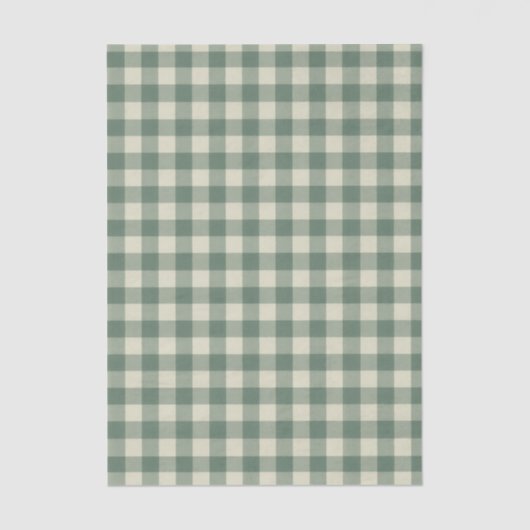 Rustic Green Gingham Modern Kerstmis Tissuepapier (Voorkant)
