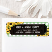 Rustic Green Gingham & Sunflower BBQ Baby shower Etiket (Insitu)