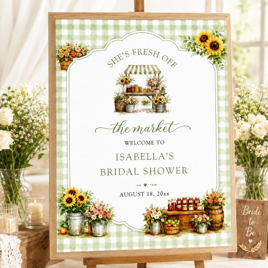 Rustic Green Gingham Ze Is Net Binnengehaald Poster
