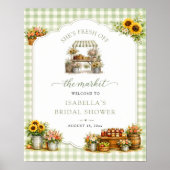 Rustic Green Gingham Ze Is Net Binnengehaald Poster (Voorkant)