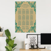Rustic Green Gold zitplan poster (Thuiskantoor)