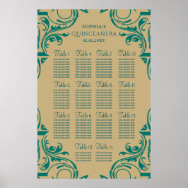 Rustic Green Gold zitplan poster