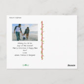 Rustic Green Hearts & Xmas Words 2 Foto Rand  Briefkaart (Achterkant)