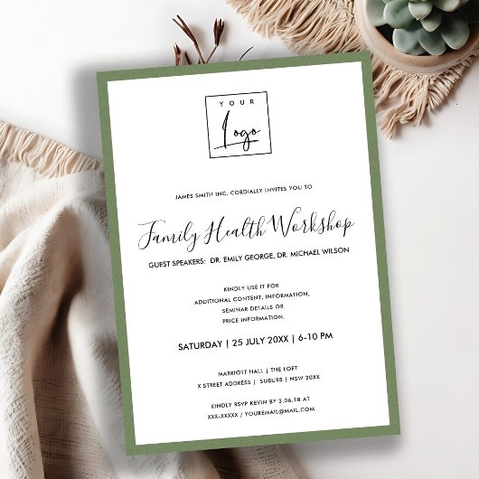 RUSTIC GREEN KRAFT JOU LOGO WORKSHOP GALA EVENEMEN KAART